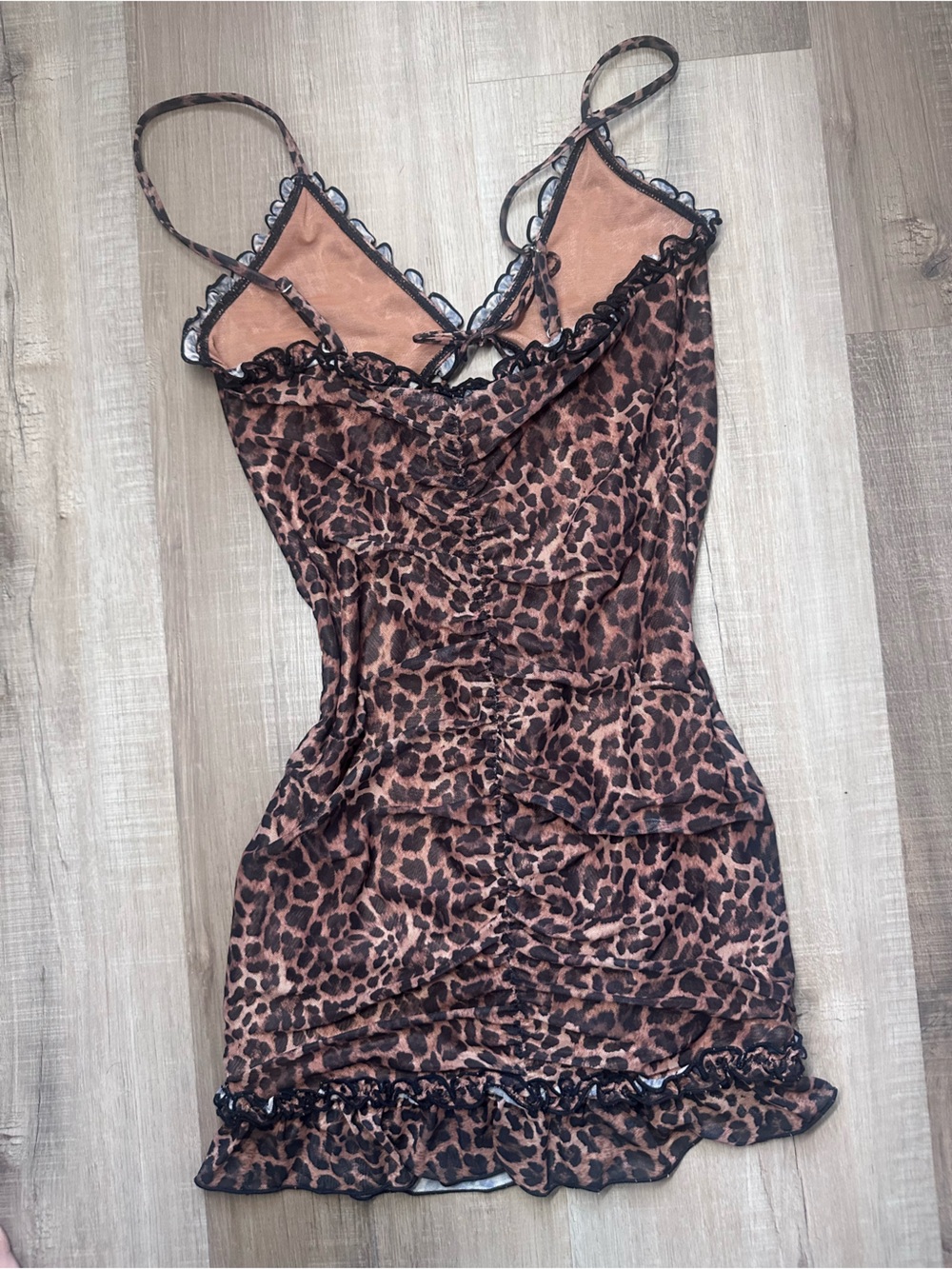 White Fox Boutique Brown Leopard Print Mini Dress - Picture 2 of 3